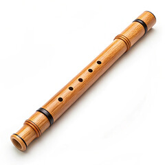Naklejka premium Shakuhachi flute on white background