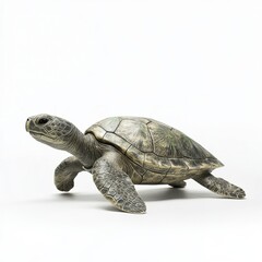 Obraz premium Graceful Green Sea Turtle Swimming Profile