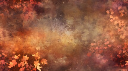 Autumnal foliage background with warm color tones.