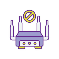 No Router Icon vector stock illustration