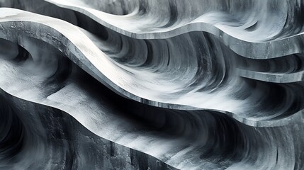 Elegant striped silver and gray stone patterns resembling naturally formed geological layers