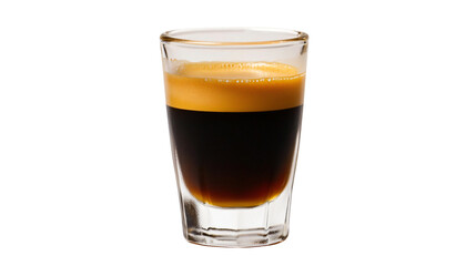 Close-up Strong Espresso Shot Clear Glass Rich Crema Adobe Stock