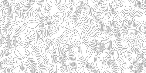 Topography seamless lines pattern design. Black and white geometric curve wave lines. Geographic mountain relief. Seamless ornament design.	