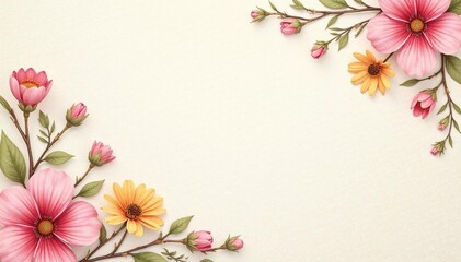 Fototapeta premium Subtle repeating floral motif on a light background , subtle, clean, background