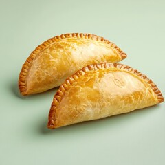 Two golden-brown, delicious-looking empanadas.