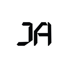 JA monogram logo design letter text name symbol monochrome logotype alphabet character simple logo