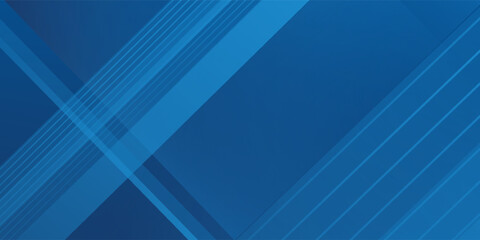 Obraz premium Blue background with abstract box rectangle geometric shapes modern element for banner,