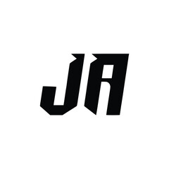 JA monogram logo design letter text name symbol monochrome logotype alphabet character simple logo