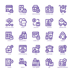 Retail Assistant Icon pack for your website, mobile, presentation, and logo design. Retail Assistant Icon line basic color design. Vector graphics illustration and editable stroke.