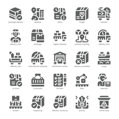 Shipping Service Icon pack for your website, mobile, presentation, and logo design. Shipping Service Icon solid design. Vector graphics illustration and editable stroke.