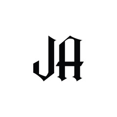 JA monogram logo design letter text name symbol monochrome logotype alphabet character simple logo