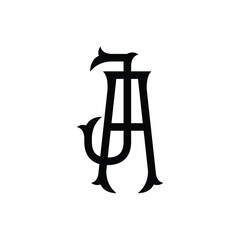 JA monogram logo design letter text name symbol monochrome logotype alphabet character simple logo