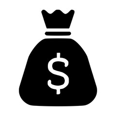 Money bag icon with dollar currency