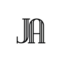 JA monogram logo design letter text name symbol monochrome logotype alphabet character simple logo