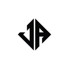 JA monogram logo design letter text name symbol monochrome logotype alphabet character simple logo