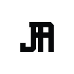 JA monogram logo design letter text name symbol monochrome logotype alphabet character simple logo
