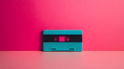 Obraz premium Vibrant retro cassette tape titled 'Love Memories'