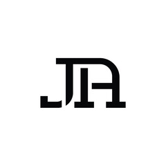 JA monogram logo design letter text name symbol monochrome logotype alphabet character simple logo