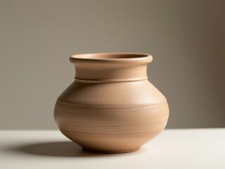Ceramic clear vase, planter. The vase is empty and has a simple, elegant design. handmade pottery, DIY products.
