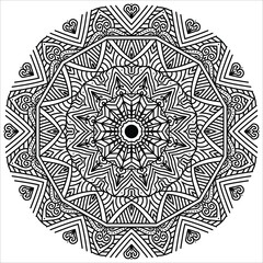 Decorative pattern in oriental style. Oriental Mandala vector. relaxing and simple mandala art, yoga logo design.   