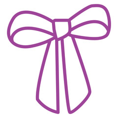 purple  outline ribbon bow 