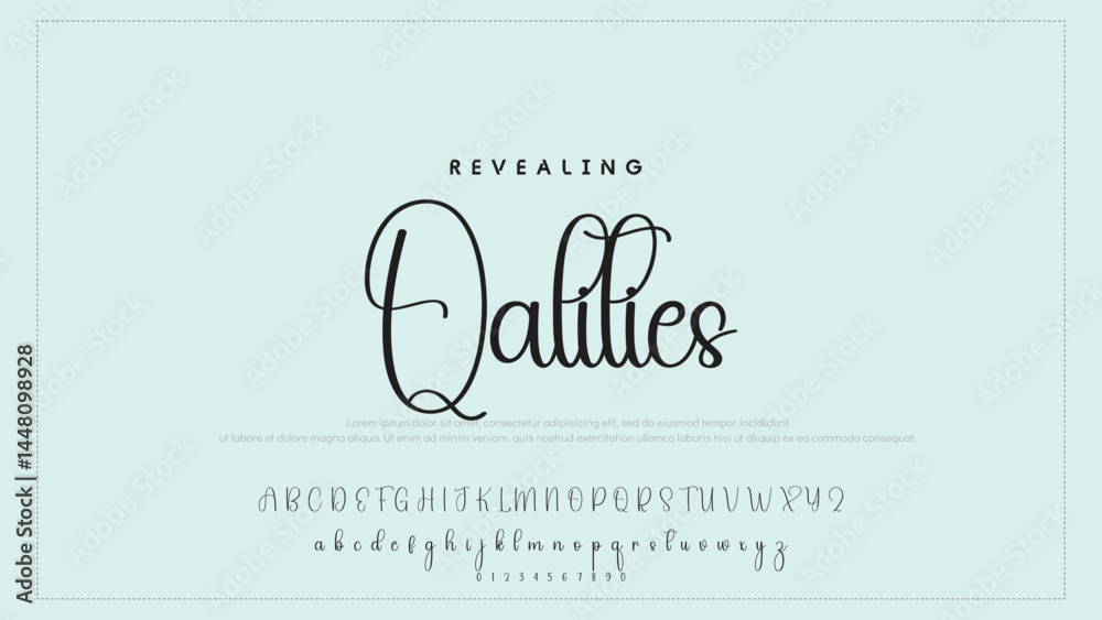 Poster hand drawn vector alphabet. modern monoline signature script font. elegant signature font. best alph