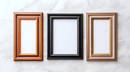 Vintage photo frames with empty centers symbolizing memories and the passage of time