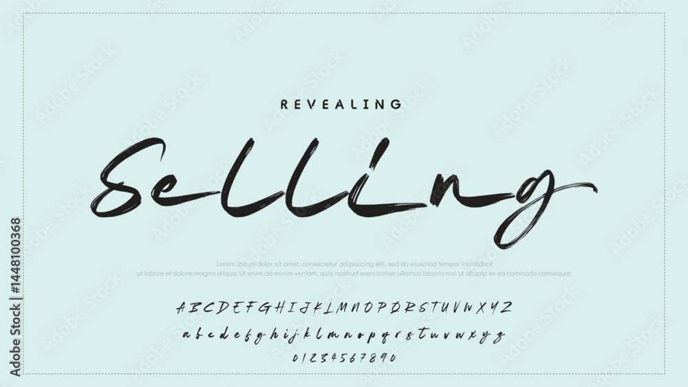 Poster hand drawn vector alphabet. modern monoline signature script font. elegant signature font. best alph