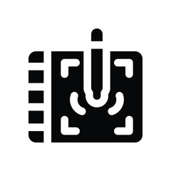 tablet glyph icon. Strong and solid vector icon for websites, mobile interfaces, presentations, and visual branding. High quality and easy to edit.