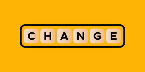Change Word Letters in Cube Personal development and Career Growth Concept