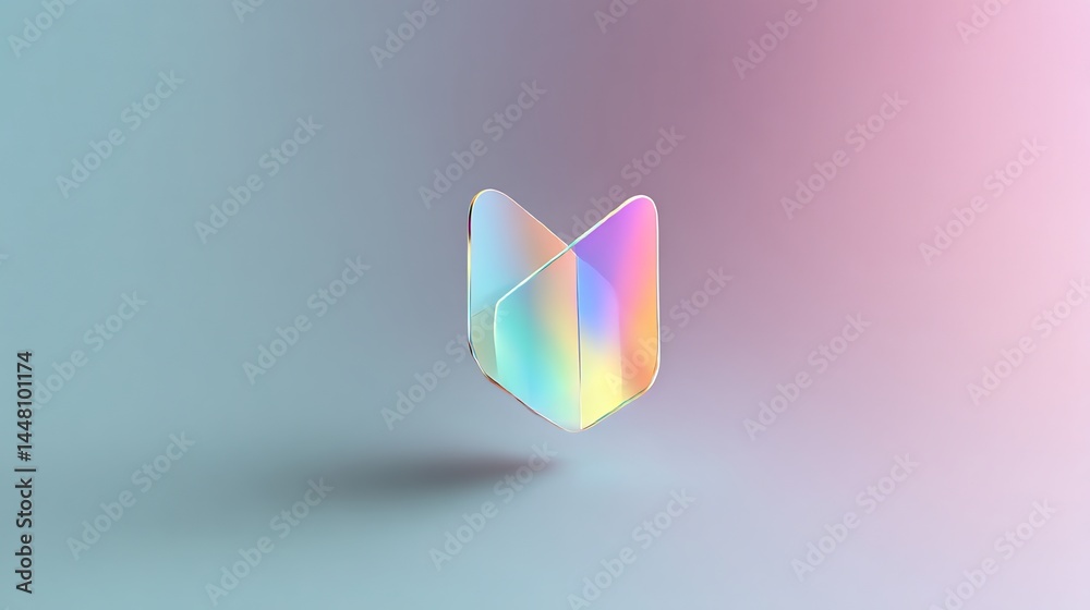 Fototapete captivating iridescent abstract emblem with soft pastel colored background