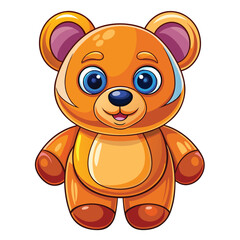Obraz premium Cute cartoon bear Kawaii style dolls isolated on white background. Vector illustration for children.