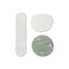 Abstract Green and White Marble and Terrazzo Coasters Set
