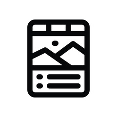 poster line icon. Clean and minimalist vector icon for websites, mobile apps, presentations, and logos. Fully scalable and customizable for any project.