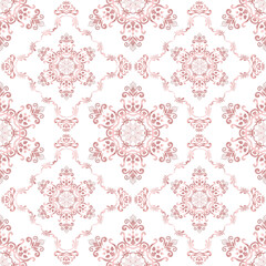 Classic Damask seamless pattern, Vintage design, element old style, Rose gold floral ornament, Luxury Ornamental lace tracery, Traditional background, Vector Illustration for Elegant Textile Design