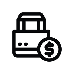 shopping bag line icon. Clean and minimalist vector icon for websites, mobile apps, presentations, and logos. Fully scalable and customizable for any project.