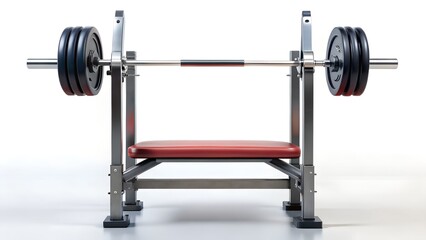 Weight Bench with Barbell Ready for Bench Press