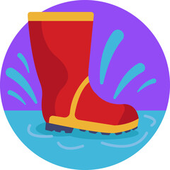 A pair of sturdy boots, ideal for outdoor activities during the autumn season, offering warmth and protection.