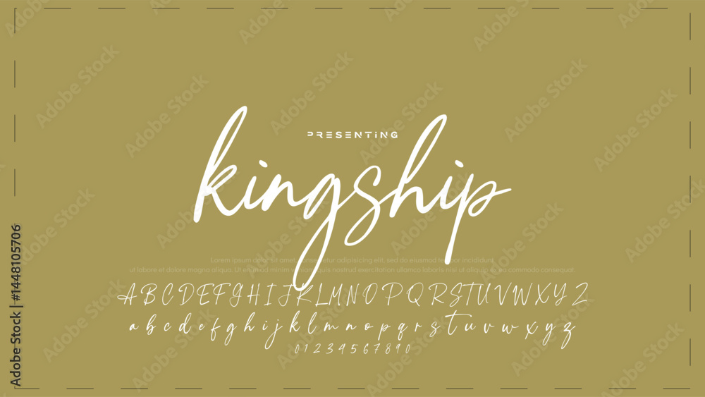 Poster hand drawn vector alphabet. modern monoline signature script font. elegant signature font. best alph