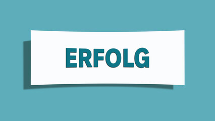 Erfolg (Success) - A card isolated on light green background.