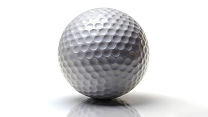 Isolated Golf Ball on White Background