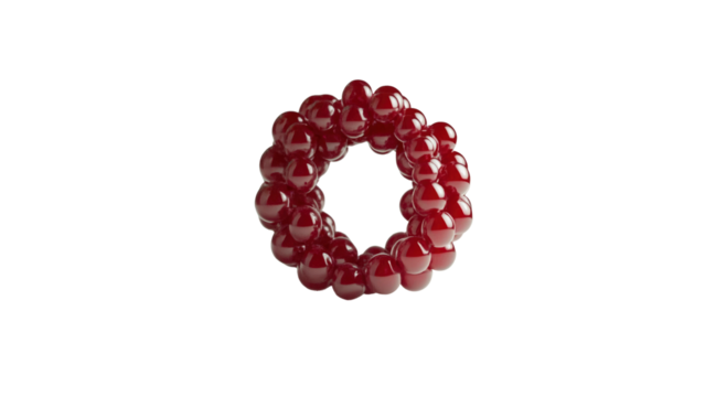 Abstract Red Sphere Ring - 3D Render of Circular Array