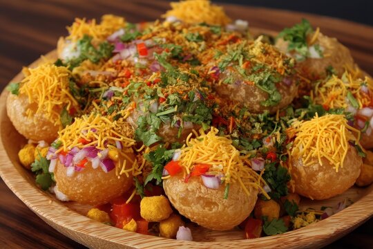 Indian snacks Bhelpuri Pani Puri Sev Puri Dahi Batata Puri Chaat