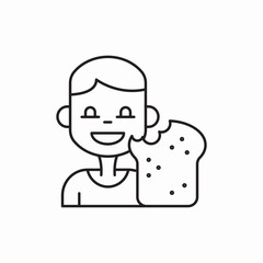 boy eats icon vector sign