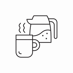 Hot coffee decanter mug cup icon vector sign