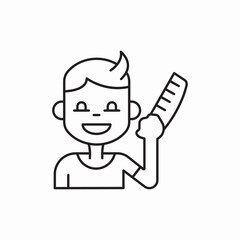 Haircut salon barber shop icon vector sign