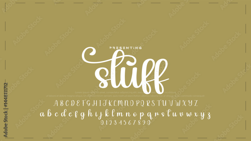 Poster hand drawn vector alphabet. modern monoline signature script font. elegant signature font. best alph