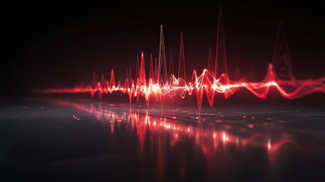 Red String Wave Red Sound Waves Wallpaper