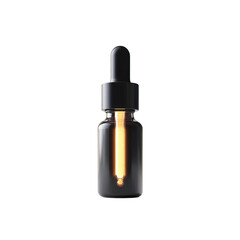 Amber Essential Oil Dropper Bottle on White Background