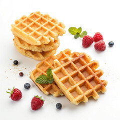 waffles isolated on white background
